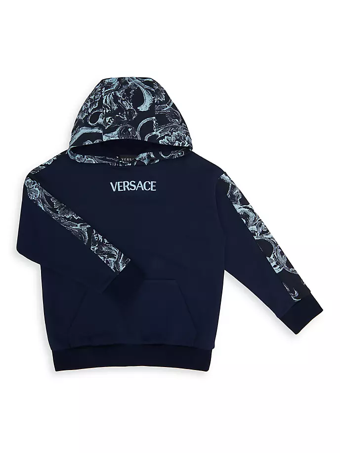 

Толстовка Little Boy's & Boy's Logo Barocco Versace, темно-синий