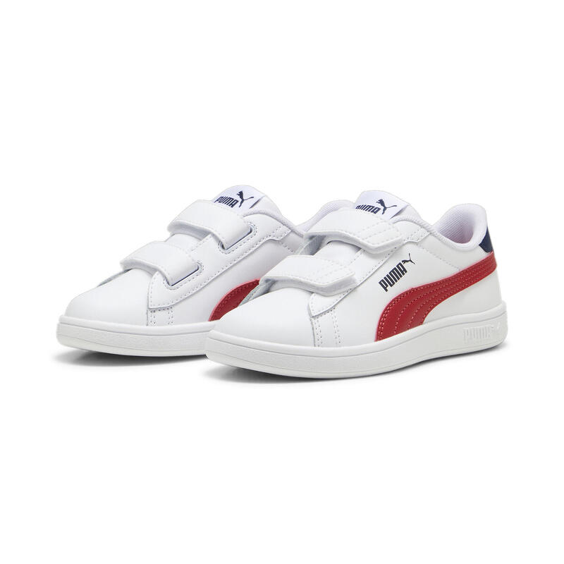 

Кожаные кроссовки Smash 3.0 Молодежные PUMA White Club Red Navy Blue, цвет blau