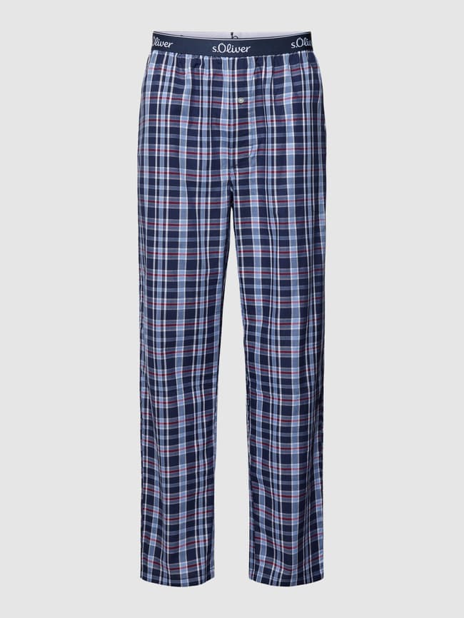 Пижамные брюки с эластичным поясом с логотипом s.Oliver, синий брюки с эластичным поясом 1121226726 синий 48