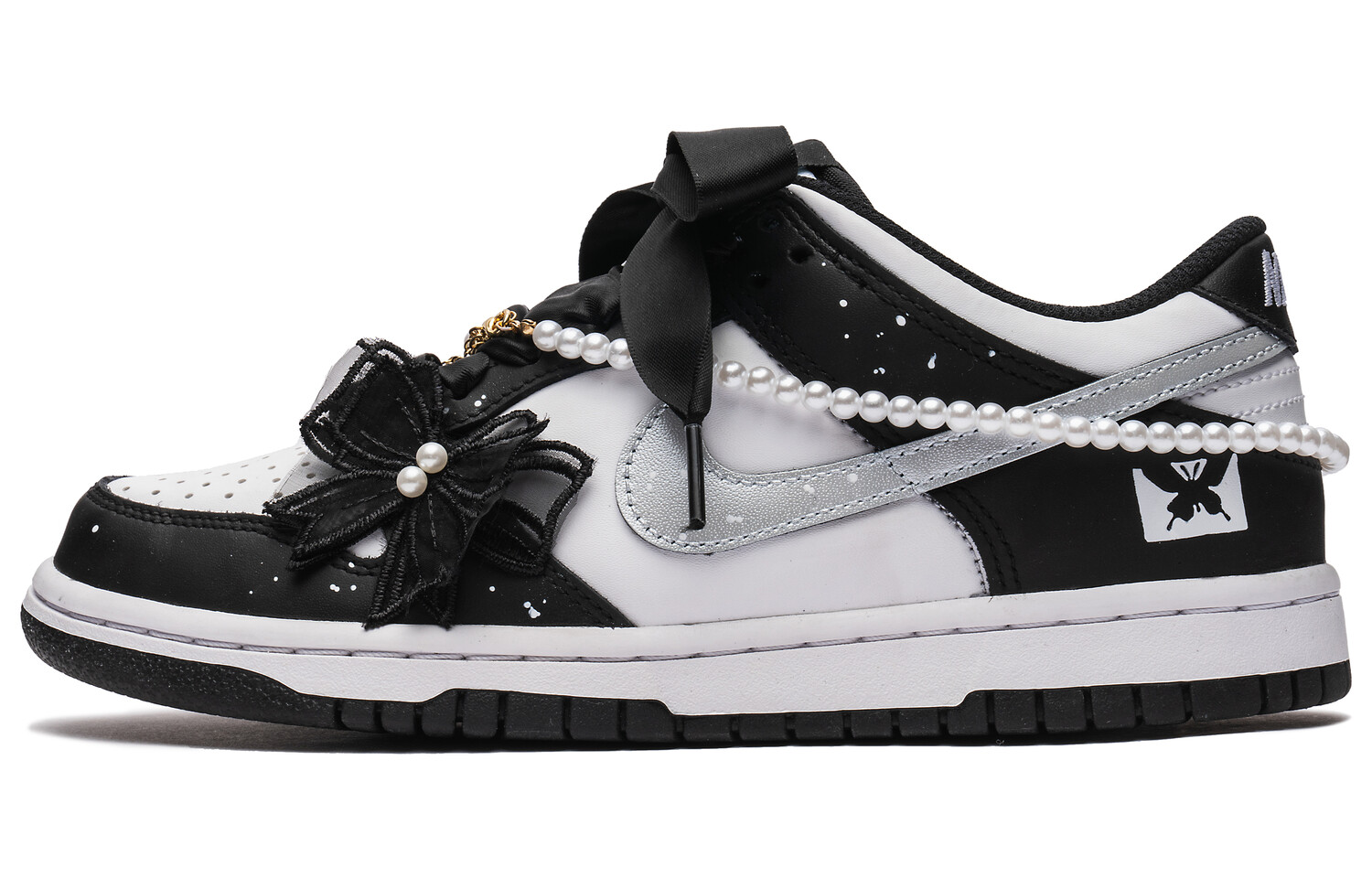 

Кроссовки Nike Dunk Skateboarding Shoes Women's Low-top Black, черный