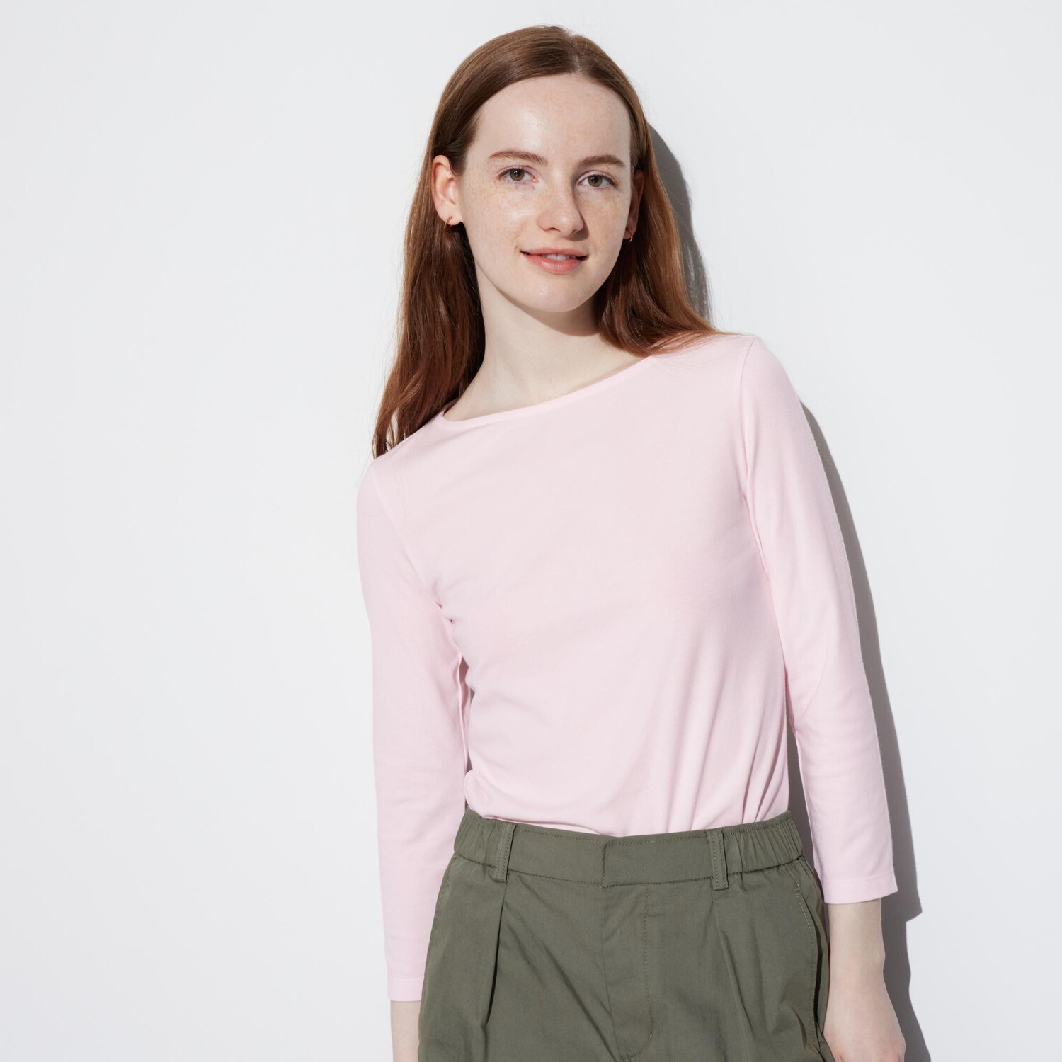 

Лонгслив Uniqlo из трикотажа, розовый