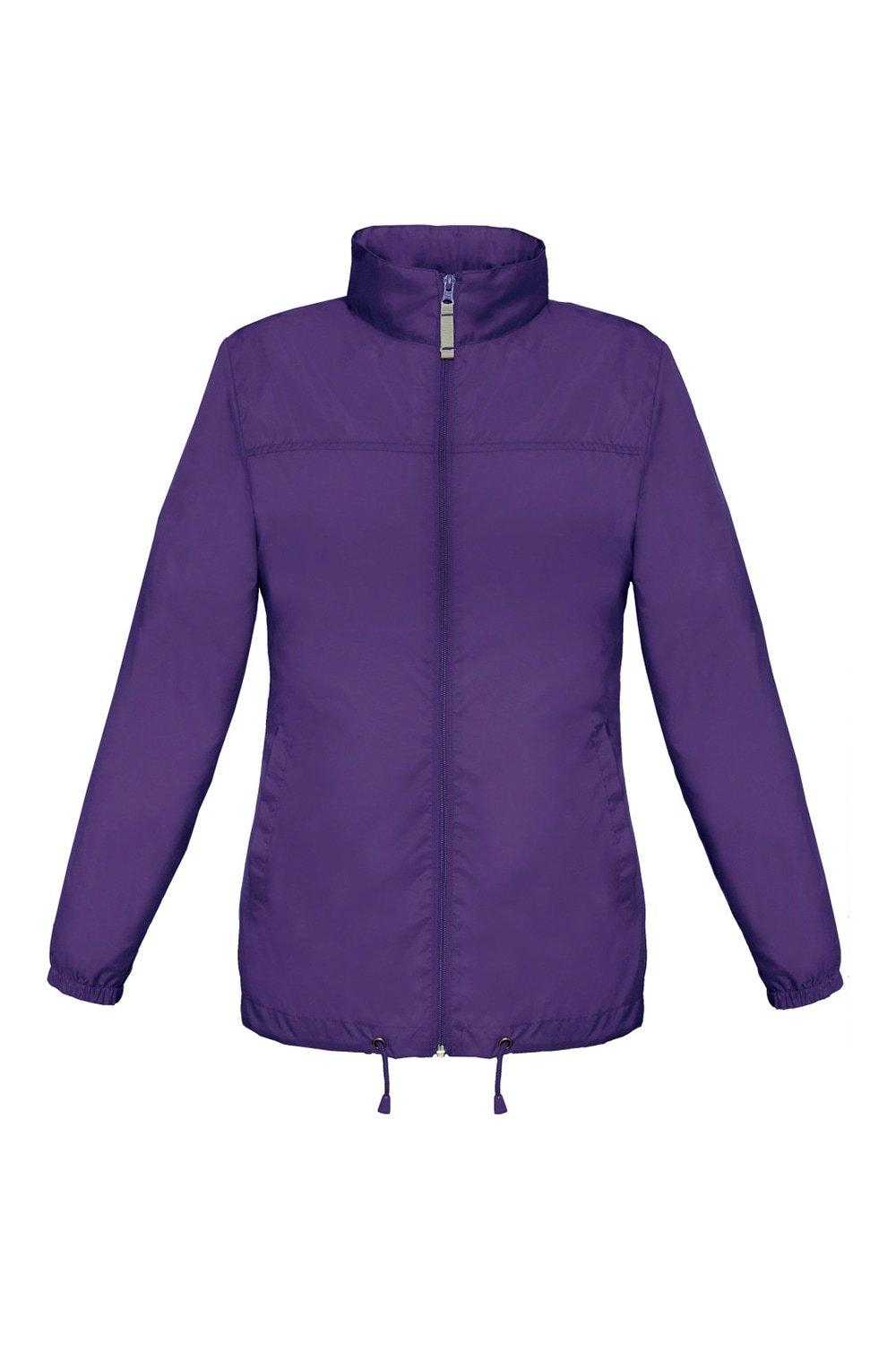 цена Легкая ветрозащитная, непромокаемая и водоотталкивающая куртка Sirocco B&C, фиолетовый