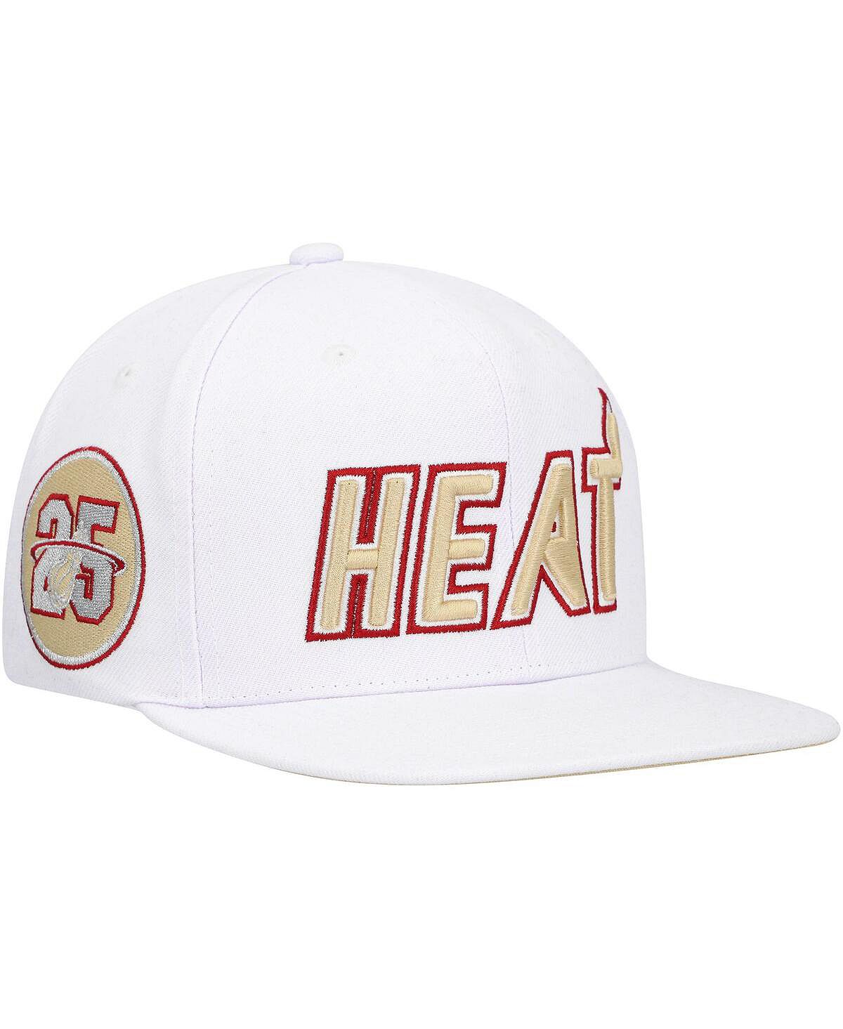 

Мужская белая кепка Miami Heat из твердой древесины Classics SOUL Snapback Mitchell & Ness