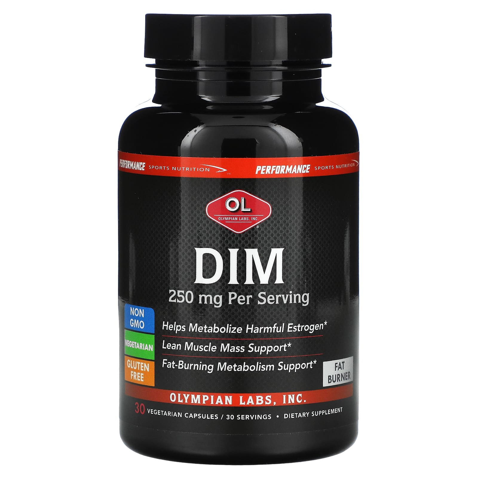 Olympian Labs Performance Sports Nutrition DIM 250 mg 30 Vegetarian Capsules olympian labs complete prebiotic