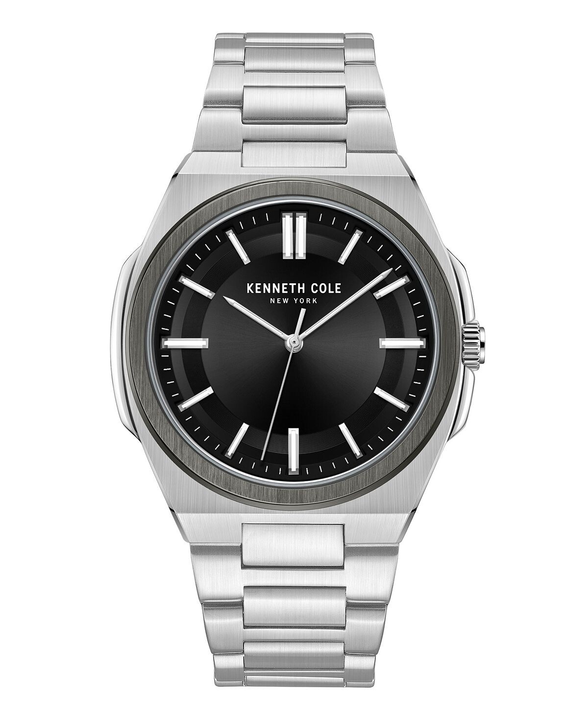 

Мужские кварцевые тонкие серебристые часы из нержавеющей стали, 43 мм Kenneth Cole New York