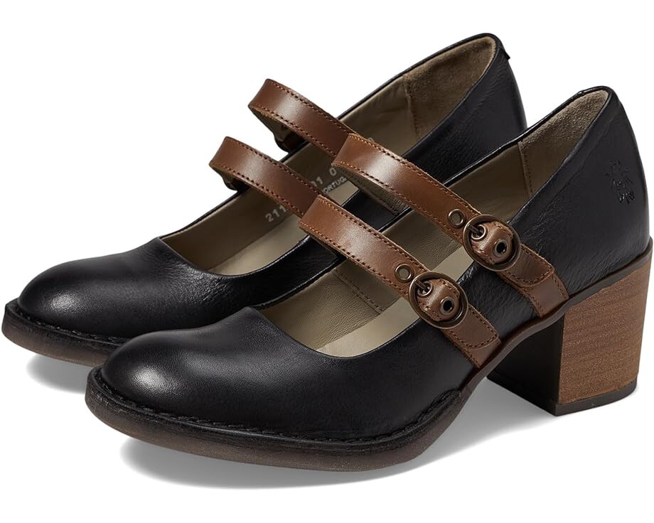 

Туфли FLY LONDON BALY106FLY, цвет Black/Camel Velvet/Bridle