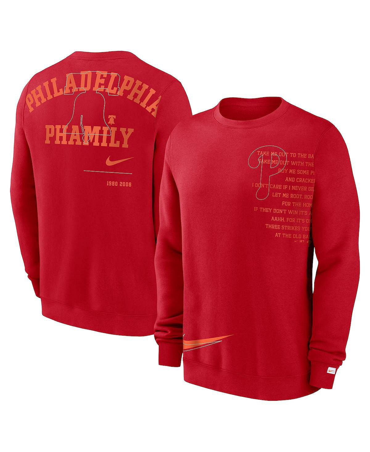 Мужской красный флисовый пуловер Philadelphia Phillies Statement Ball Game Толстовка Nike