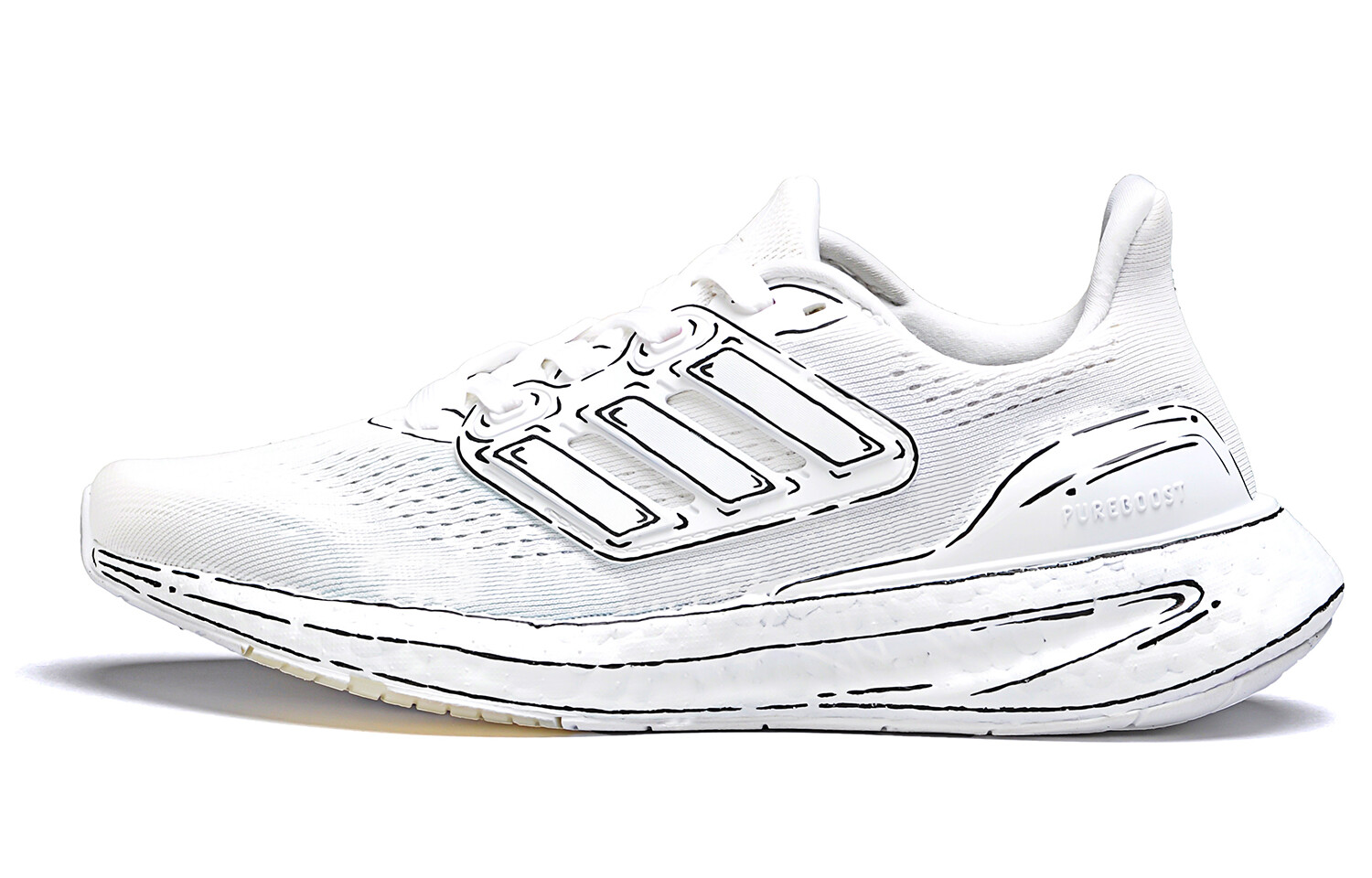 

Кроссовки Pureboost 23 унисекс с низким верхом, черные/белые Adidas