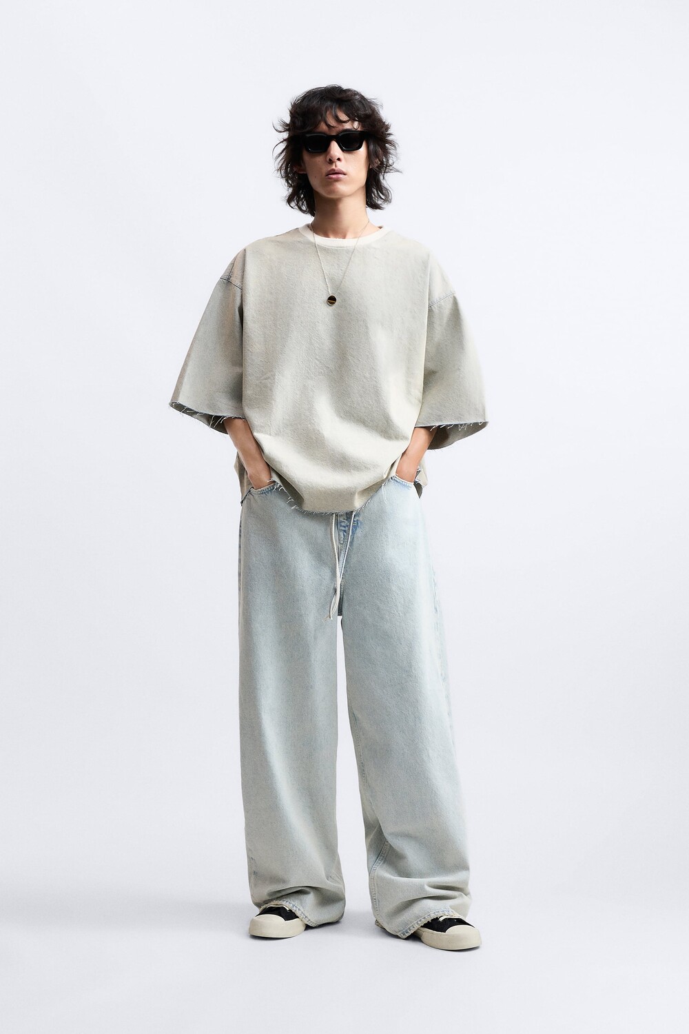 

Джинсы мешчатого кроя Zara, небесно-голубой
