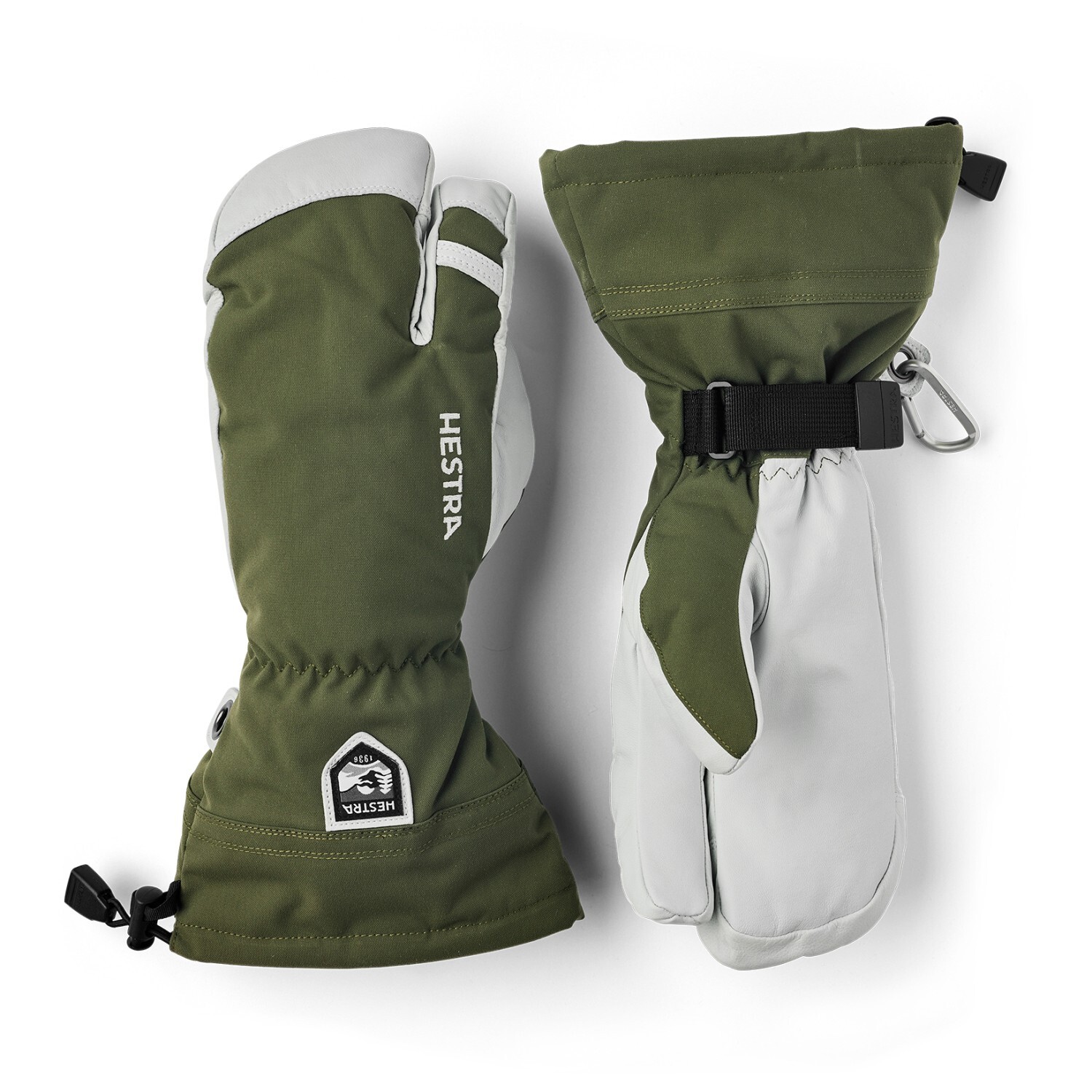 

Перчатки Hestra Army Leather Heli Ski 3 Finger, оливковый
