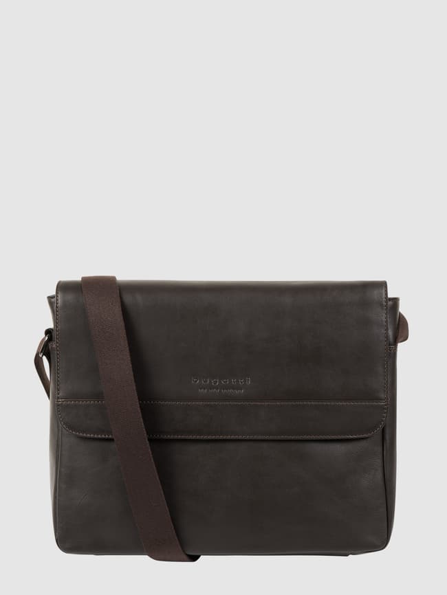 Кожаная сумка-мессенджер bugatti, темно-коричневый сумка мессенджер классическая регулируемый ремень коричневый