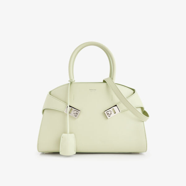 

Кожаная сумка hug с верхней ручкой Ferragamo, цвет sage