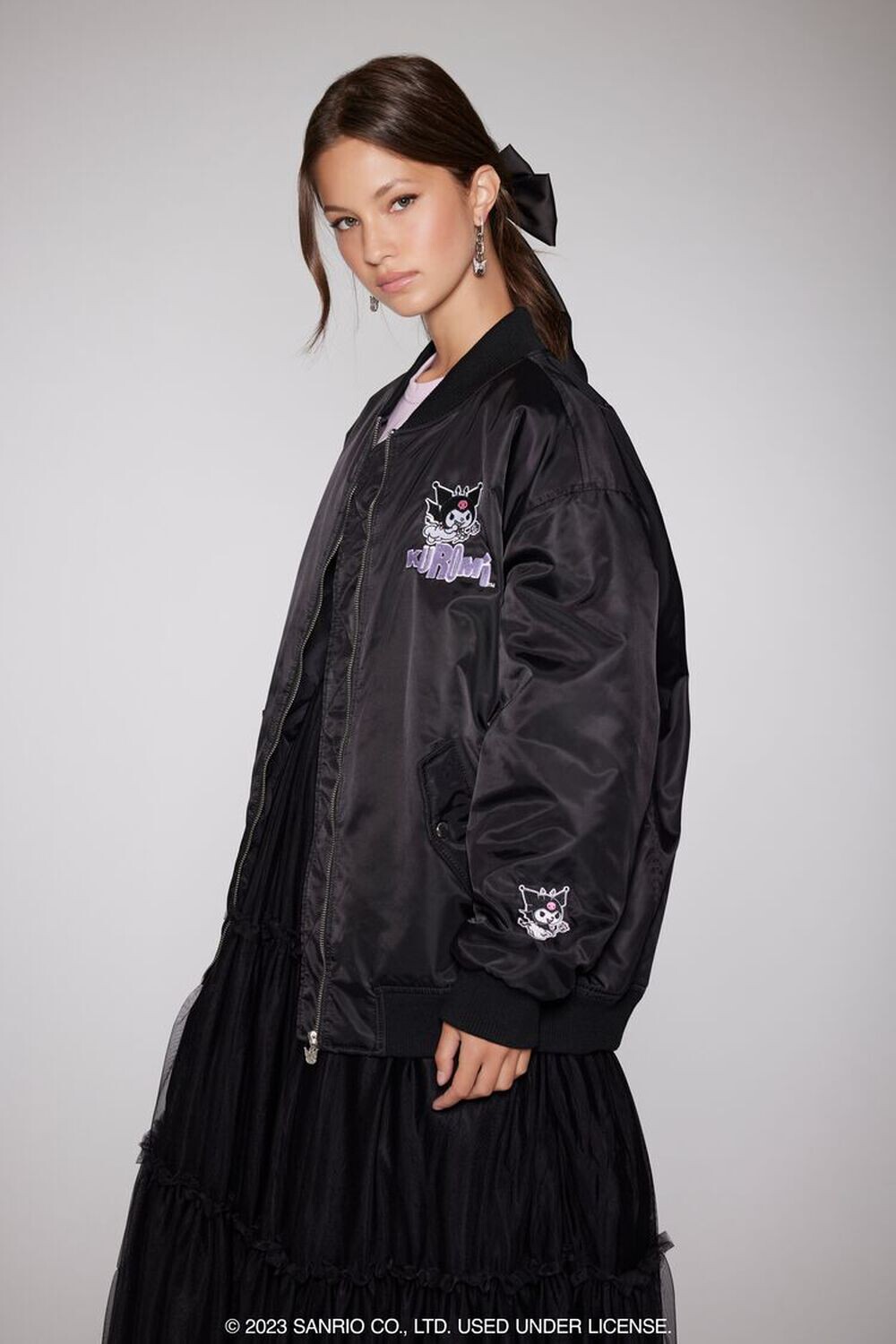 

Куртка-бомбер с нашивкой Kuromi Forever 21, черный