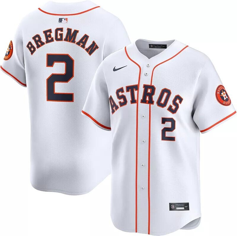 

Мужское джерси Nike Houston Astros Alex Bregman #2 White Limited Vapor