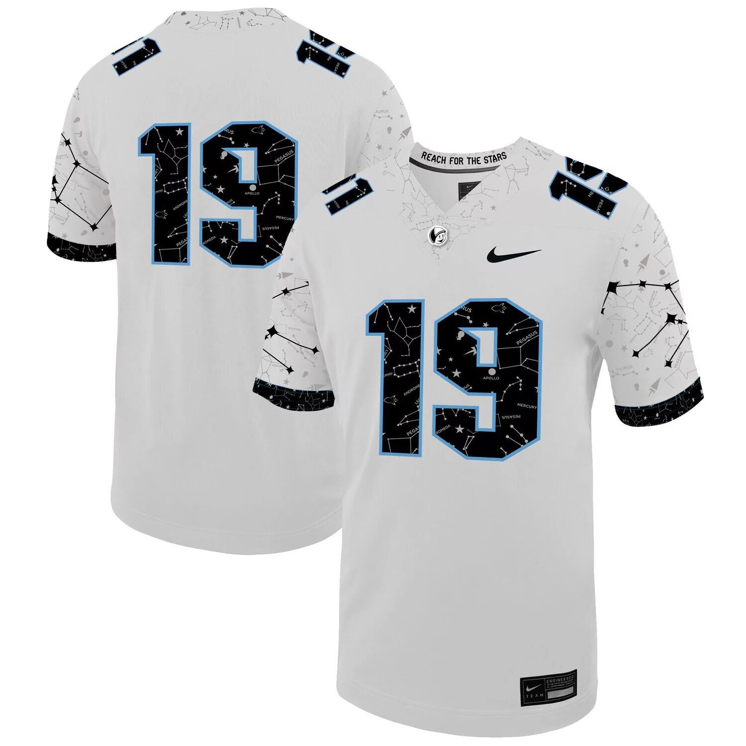 

Мужская белая футбольная майка UCF Knights Untouchable № 19 Nike, Белый