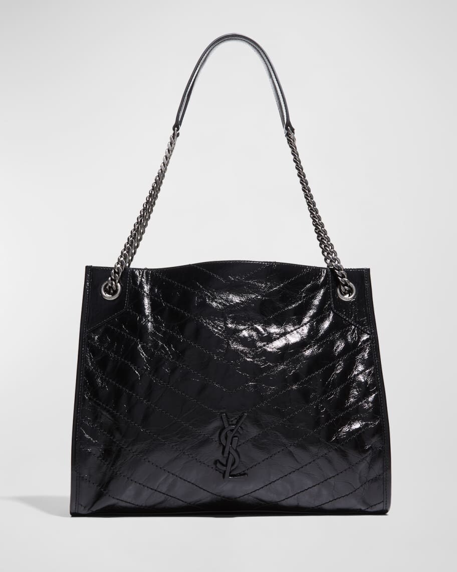 

Кожаная большая сумка для покупок Niki YSL с монограммой Saint Laurent