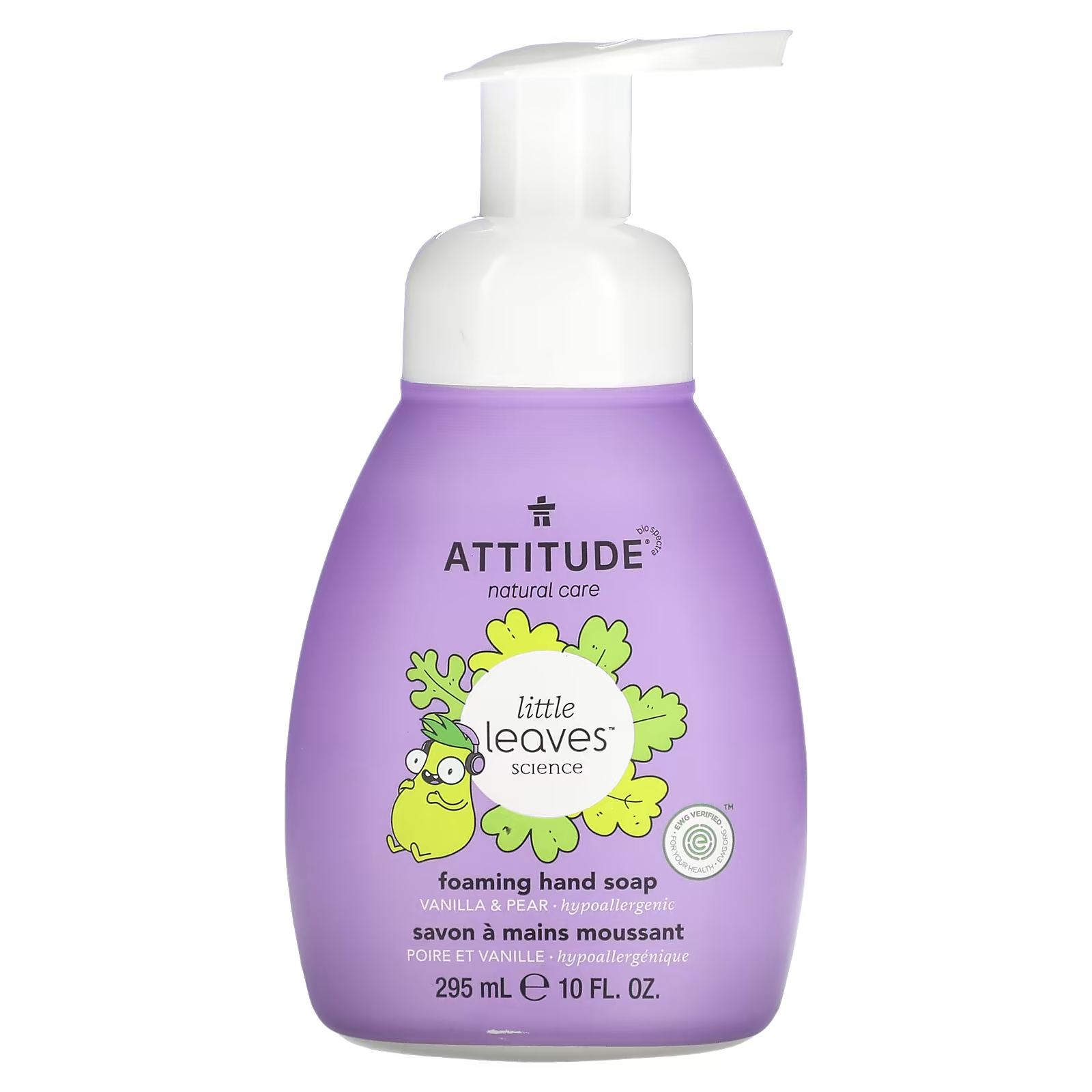 Пенящееся мыло для рук Attitude Little Leaves Science ваниль и груша, 295 мл