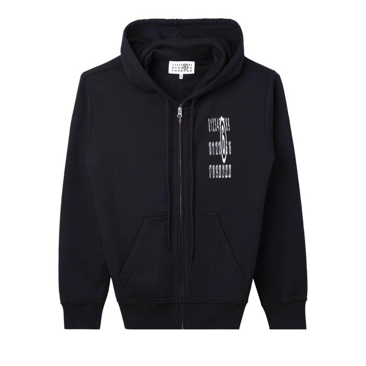 

Худи MM6 Maison Margiela Logo Zip Hoodie, черный