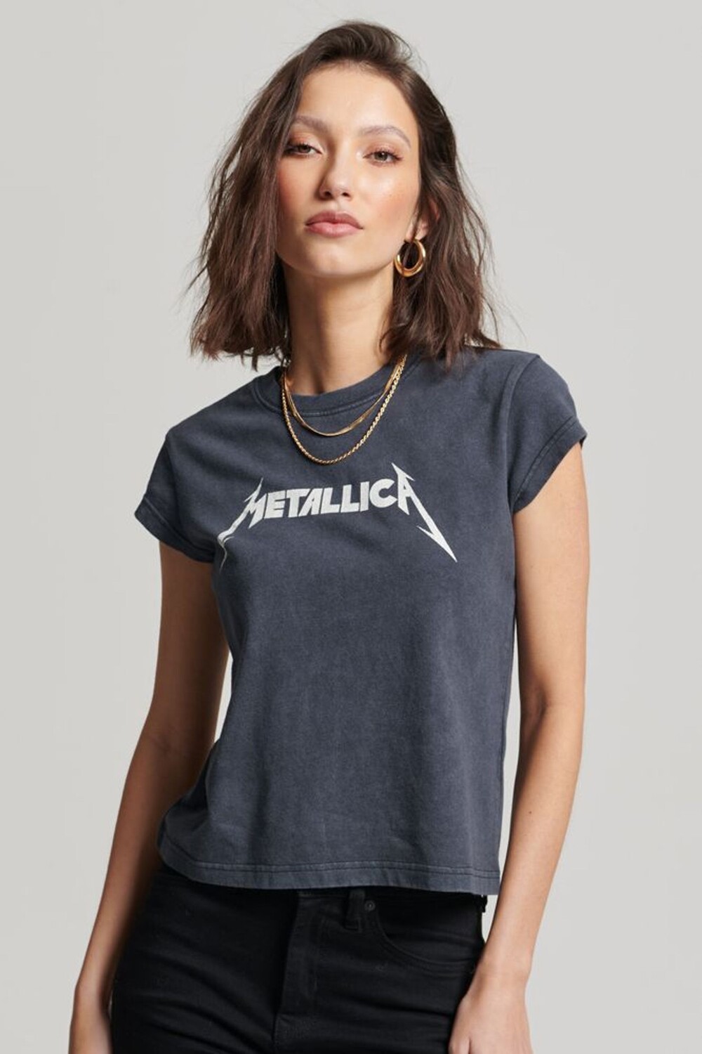 

Футболка Metallica с капюшоном Superdry, черный