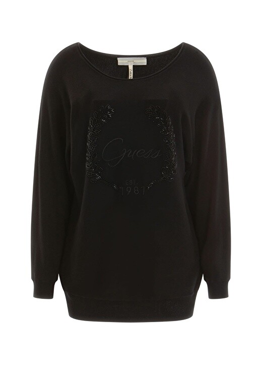 

Свободный черный свитер с круглым вырезом Guess