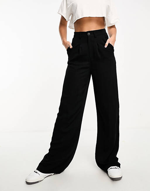 

Черные широкие брюки для папы ASOS DESIGN Tall