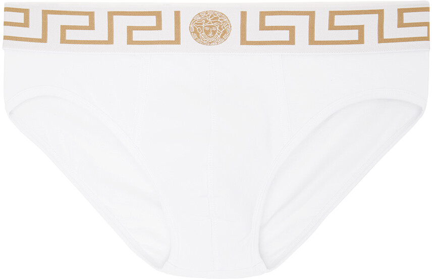 

Versace Underwear Белые трусы с каймой Greca