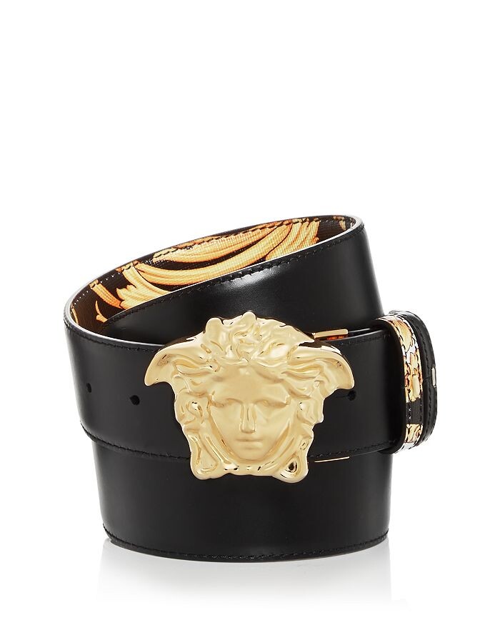 

Мужской двусторонний кожаный ремень Gold Heritage с пряжкой Medusa Versace