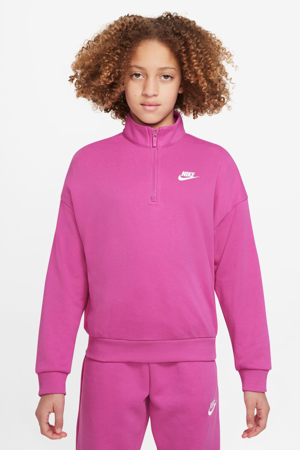 

Флисовая толстовка Club с короткой молнией Nike, розовый