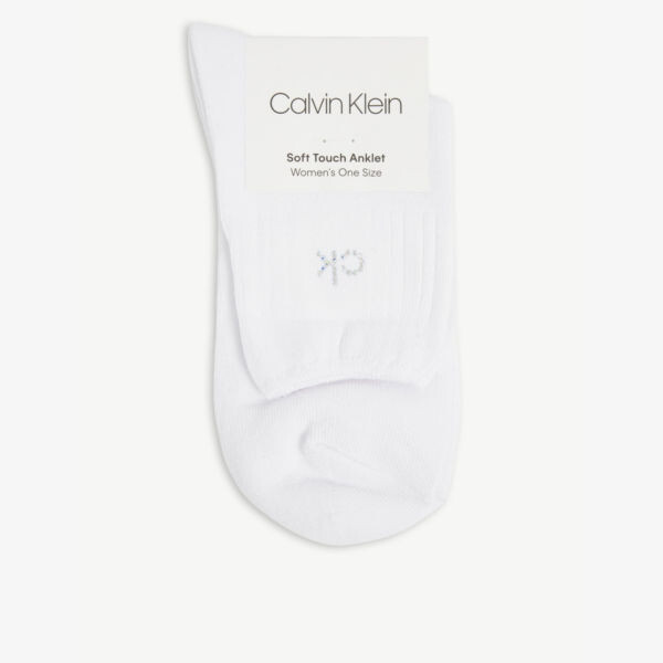 

Носки до щиколотки с кристаллами и логотипом Calvin Klein, белый