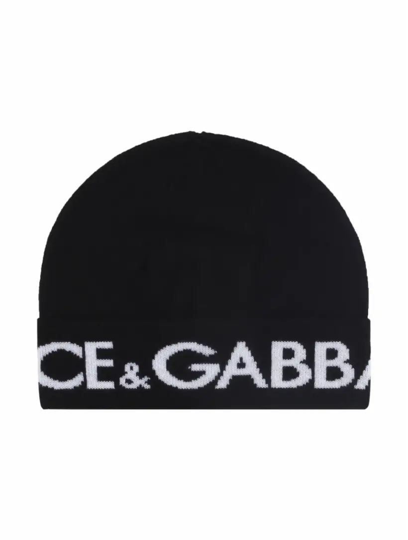 

Шерстяная шапка с логотипом Dolce&Gabbana, черный