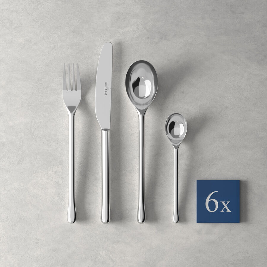 

Столовые приборы Udine 24 шт 42х27х5см Villeroy & Boch, серебро/платина