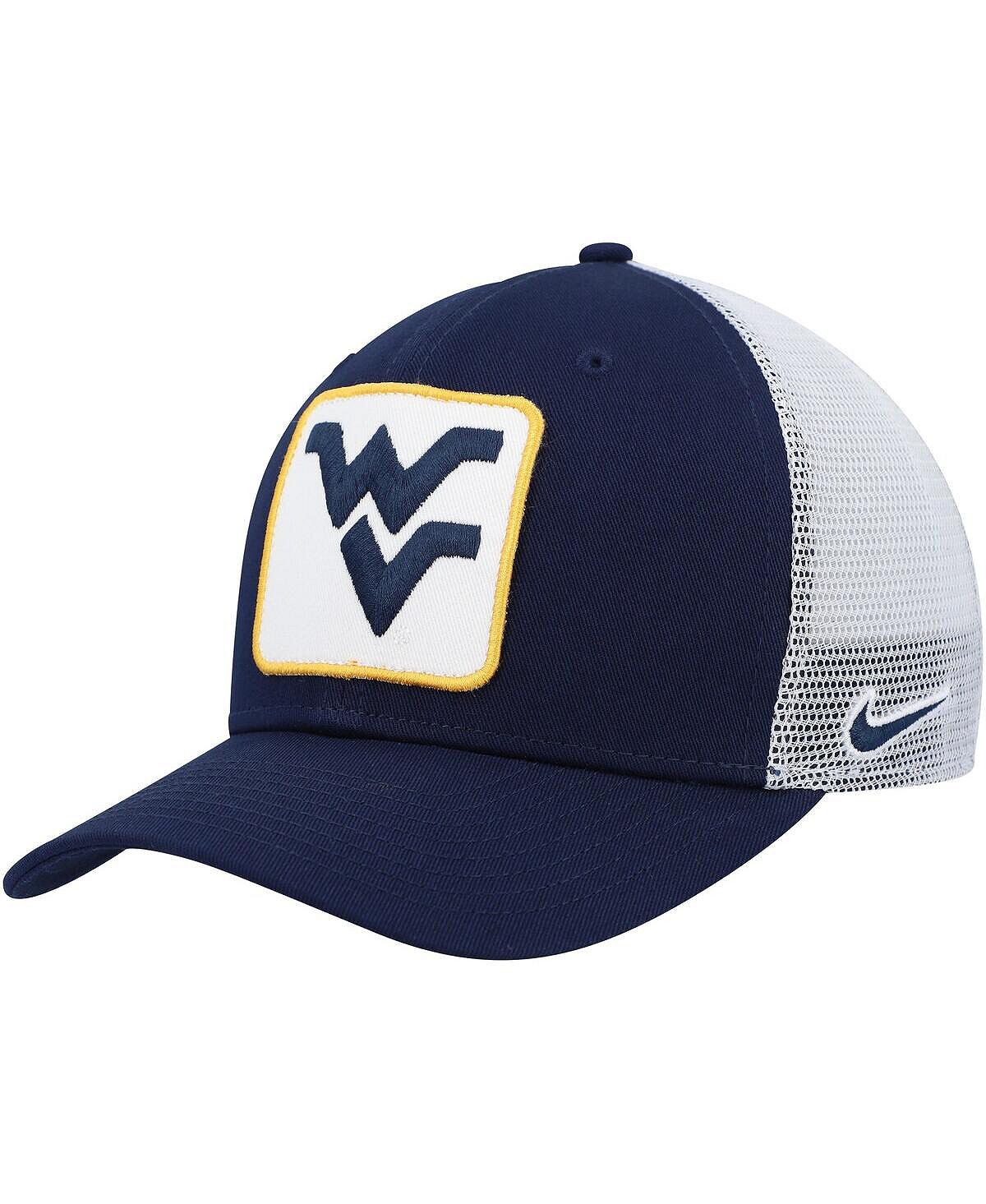 

Мужская темно-сине-белая кепка West Virginia Mountaineers Classic99 Trucker Snapback Nike