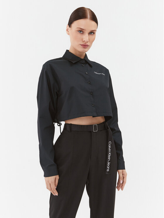 Джинсовая рубашка свободного кроя Calvin Klein, черный