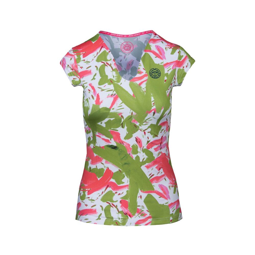 

Футболка BIDI BADU Bella 2.0 Tech V Neck Tee green/berry, цвет grün/rot