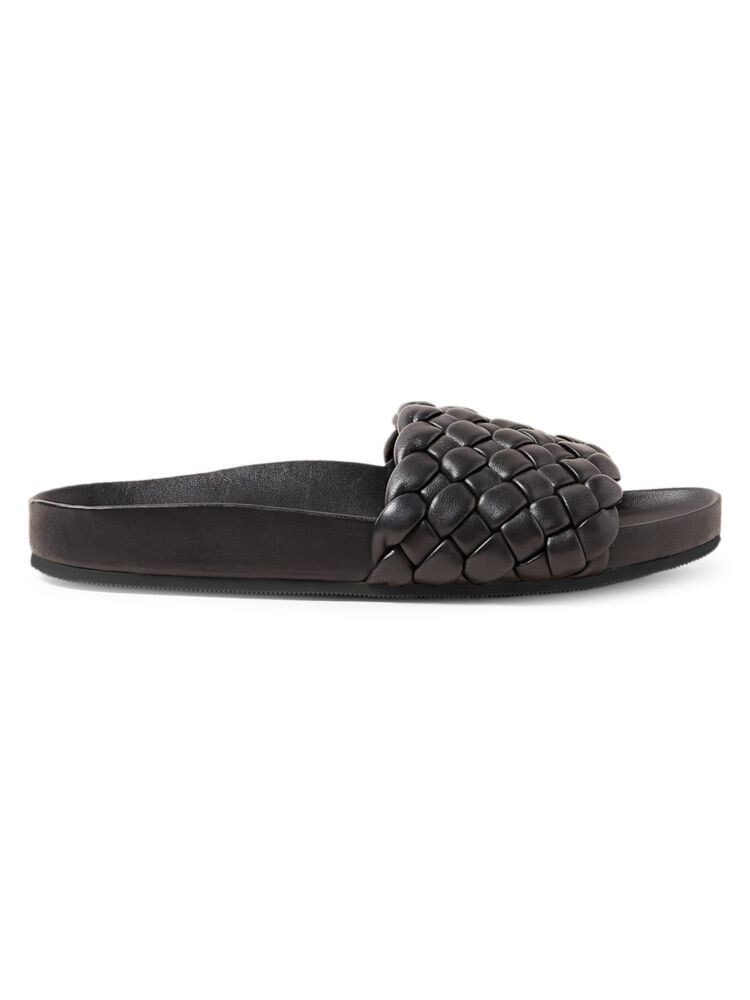 

Плетеные кожаные шлепанцы Sonnie Loeffler Randall, черный