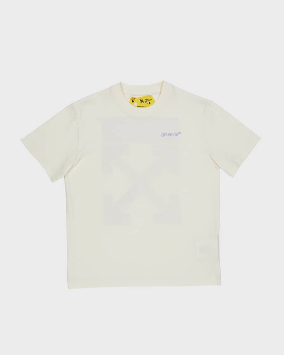 

Прорезиненная футболка со стрелкой и логотипом для девочек, размеры 4–12 Off-White