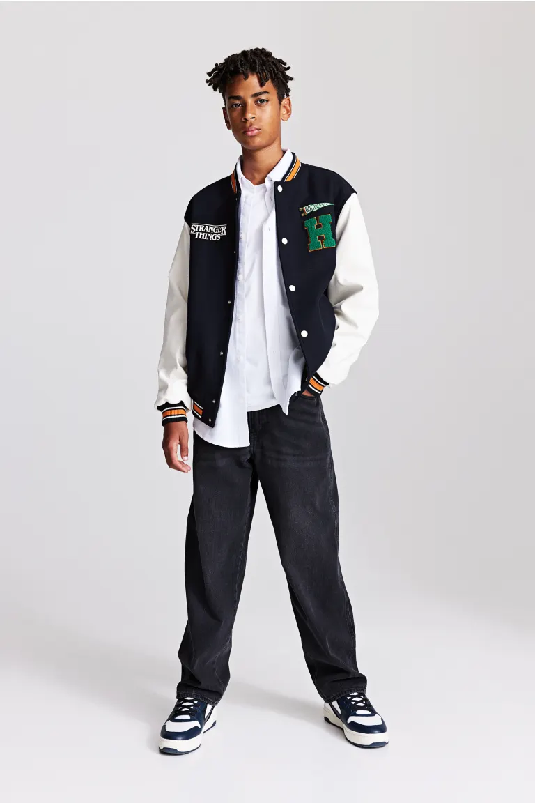 

Бейсбольная куртка с аппликацией H&M, синий