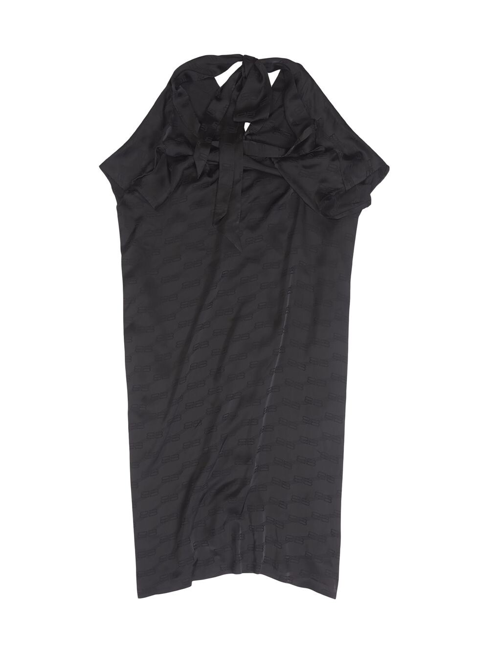 

Платье с узлом и необработанным краем BB Monogram Balenciaga, черный