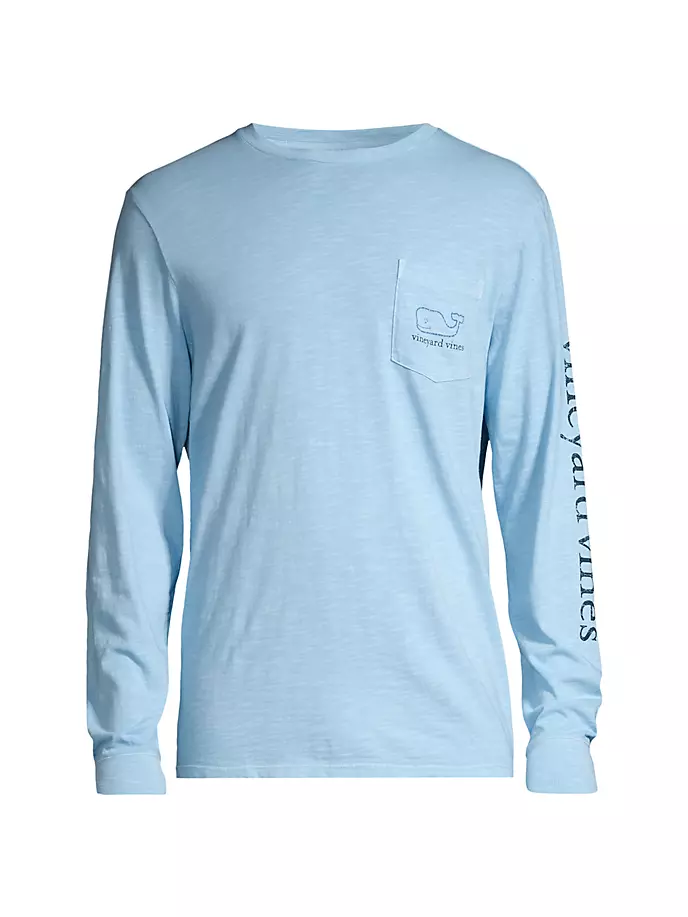 

Футболка свободного кроя из хлопка с китовым принтом Vineyard Vines, цвет jake blue