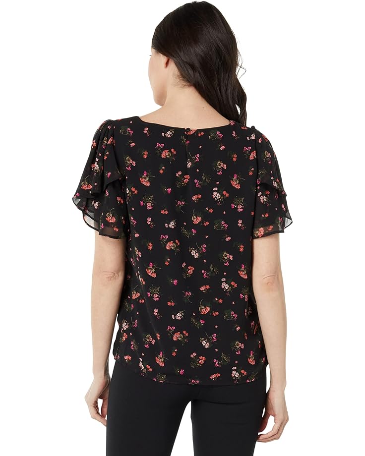блуза vince camuto puff sleeve square neck blouse цвет blue jay Блуза Vince Camuto Petal Sleeve Crew Neck Blouse, цвет Rich Black