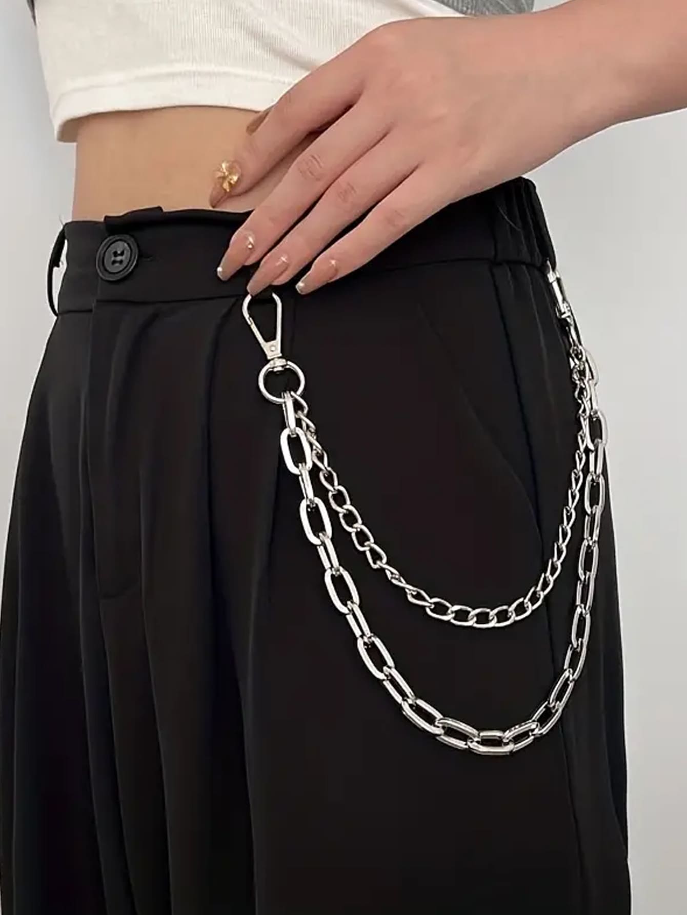 1 шт. женская модная металлическая цепочка, серебро женская металлическая цепочка кулон в стиле хип хоп