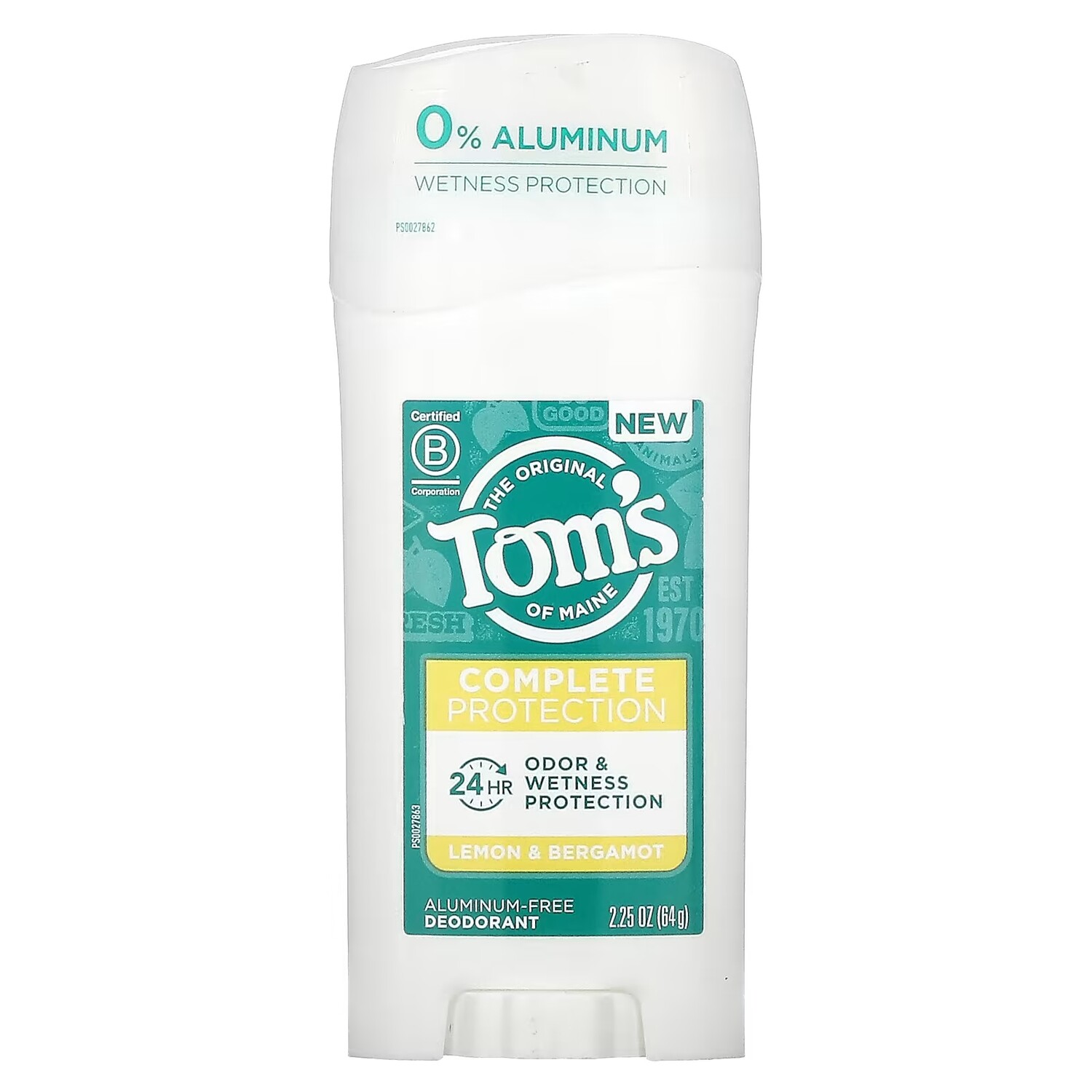 

Дезодорант Tom's of Maine без алюминия, лимон и бергамот, 2,25 унции (64 г)