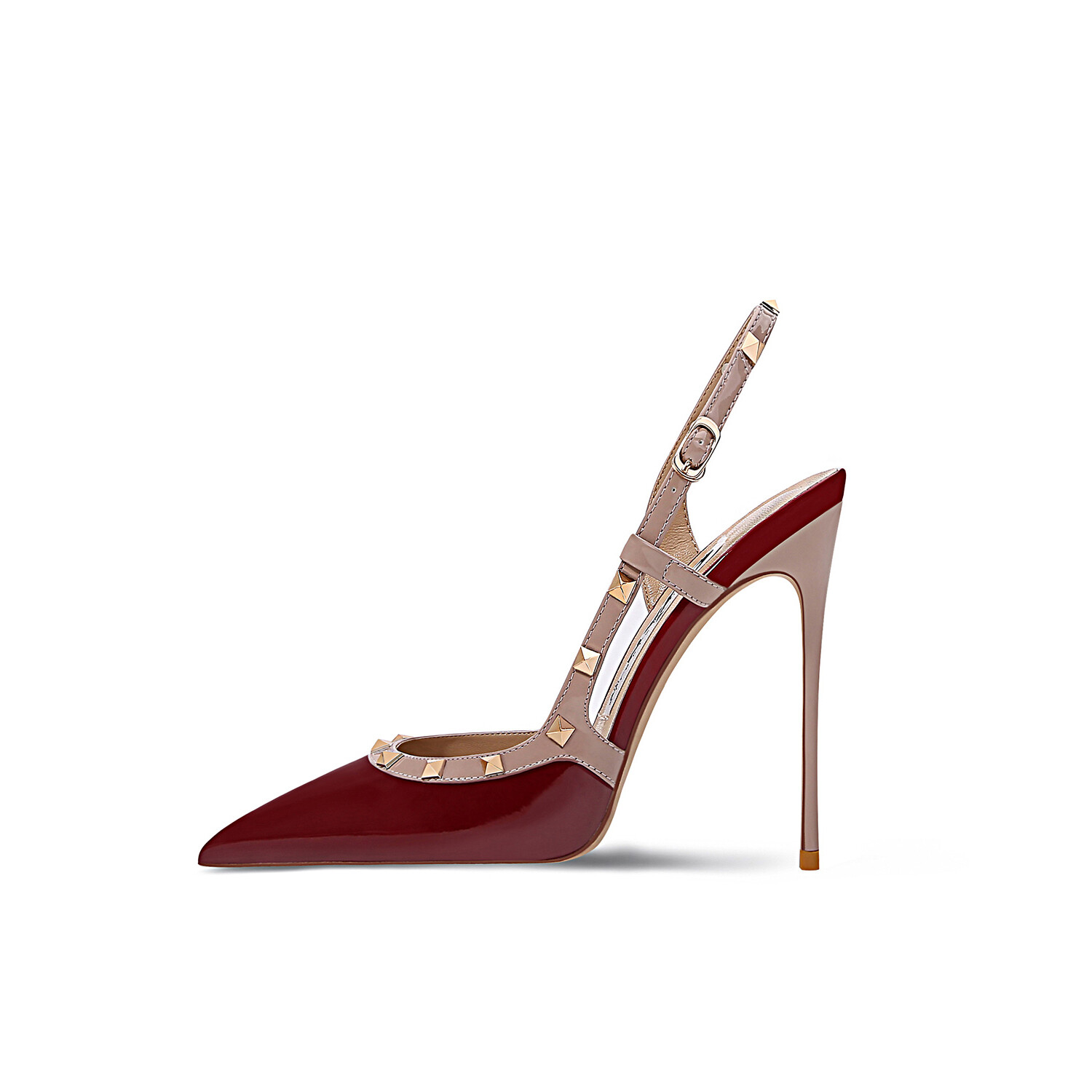 

Туфли женские на высоком каблуке Ganxiaojie, цвет Patent leather buckle wine red 10.5cm
