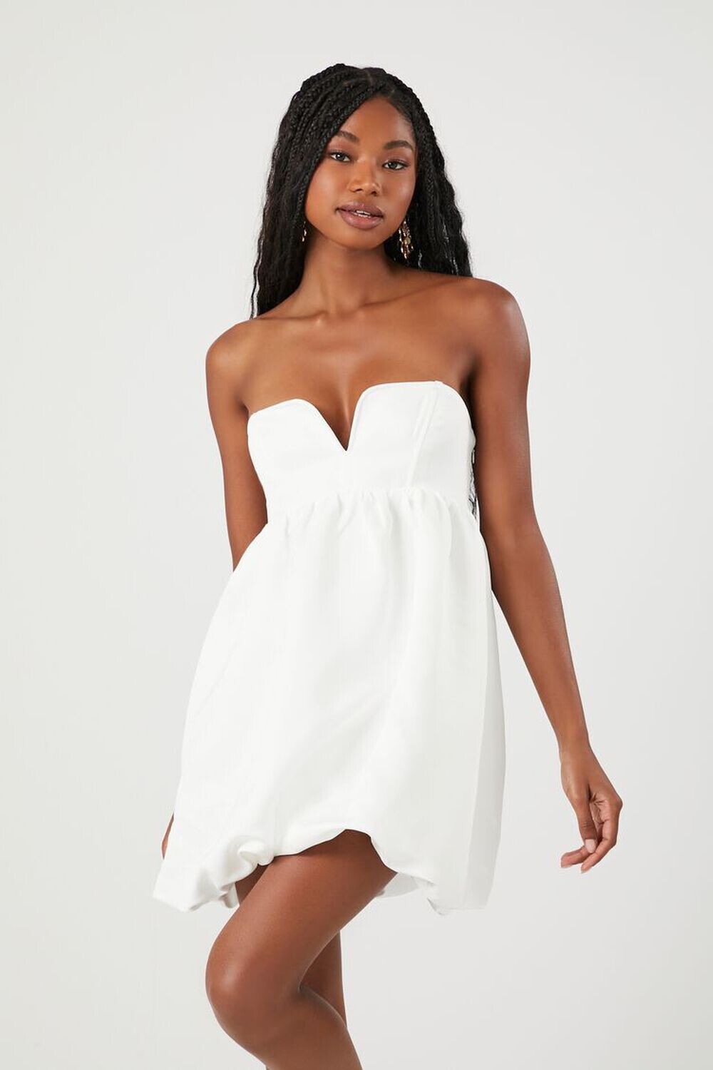 

Платье Babydoll с вырезами Forever 21, белый