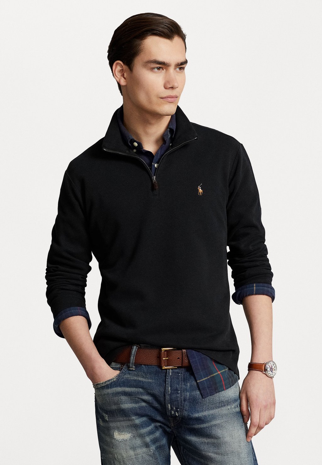 Свитер ДЛИННЫЙ РУКАВ Polo Ralph Lauren, черный свитер j b4 длинный рукав средней длины размер xl черный