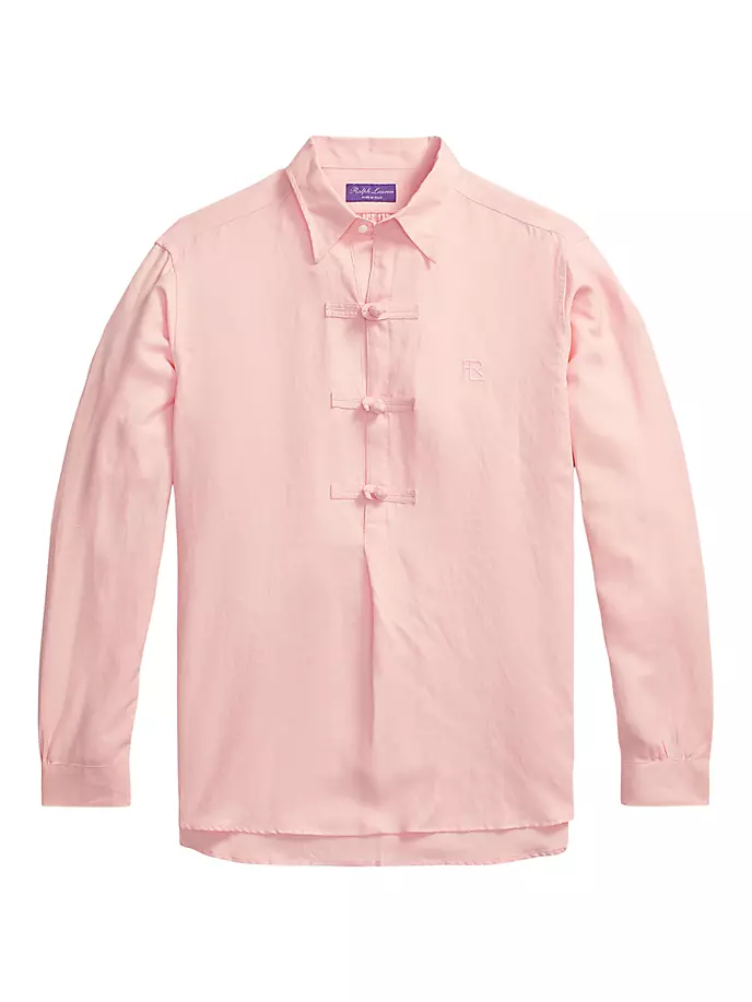 цена Шелково-льняная спортивная рубашка в честь Лунного Нового года Ralph Lauren Purple Label, цвет crystal