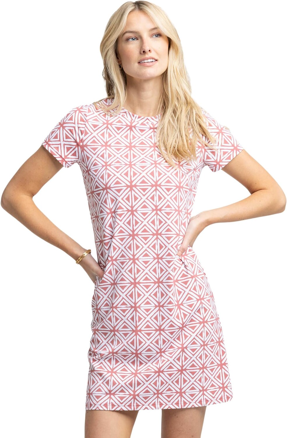 

Платье Chanelle с рисунком Geo Performance Southern Tide, цвет Dusty Coral