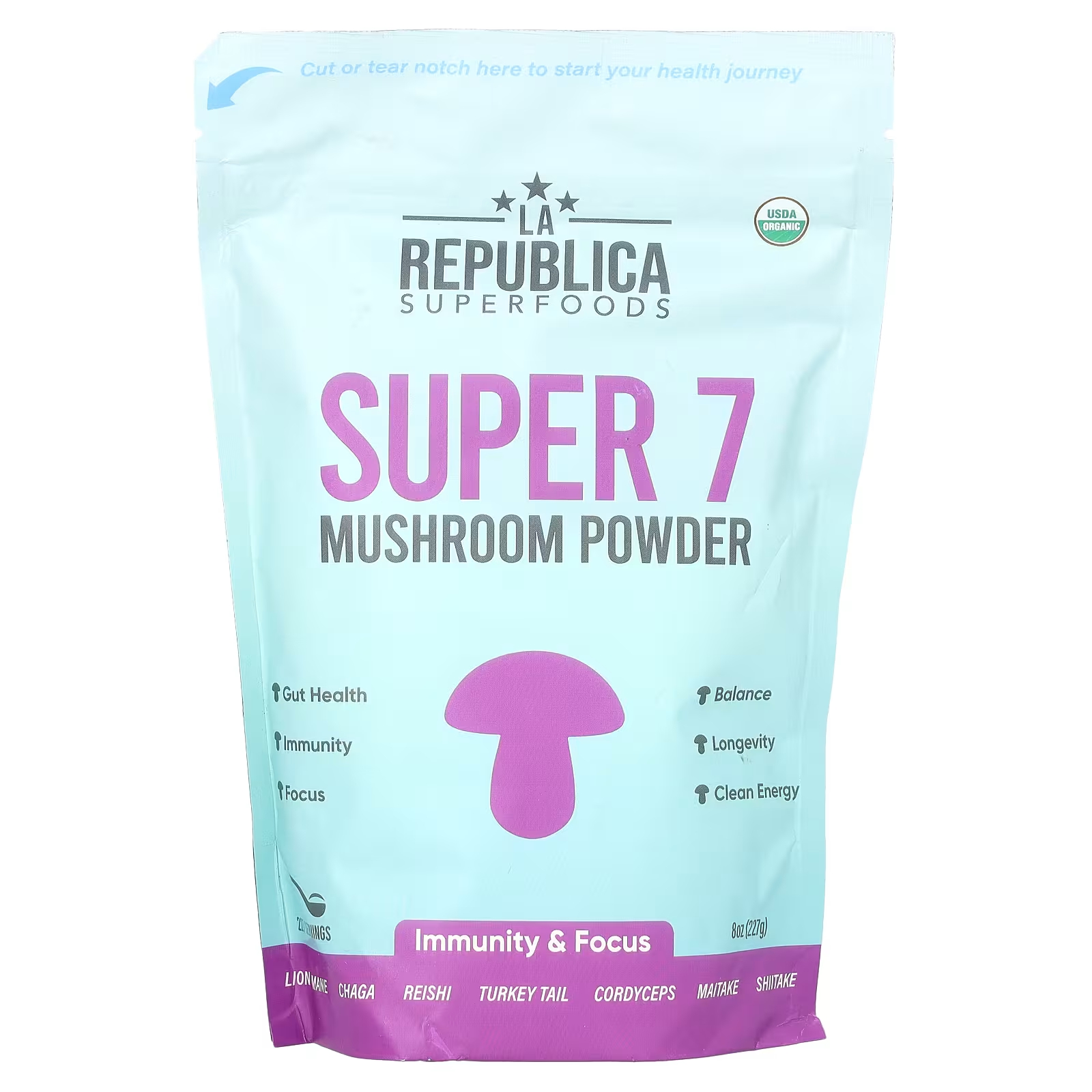 Грибной порошок LA Republica Super, 227 г la republica кофе с добавлением 7 грибов суперфудов 60 г 2 12 унции