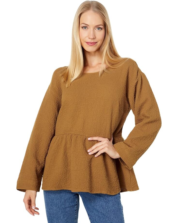 

Топ Madewell Peplum Open-Back, цвет Toffee