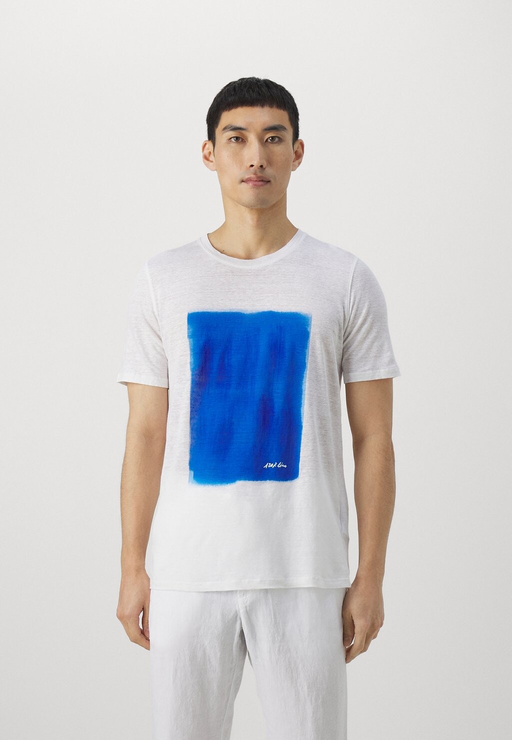 

Футболка с принтом SHORT SLEEVE MEN 120% Lino, цвет white/delf blue